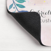 Chique Blush Waterverf Floral Monogram Aangepaste  Muismat (Hoek)