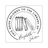 Chique Boekenplank Elegante Ronde Op Maat Gemaakte Rubberstempel (Afrduk)