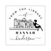 Chique boekenplank fee uit de bibliotheek Custom B Rubberstempel (Afrduk)