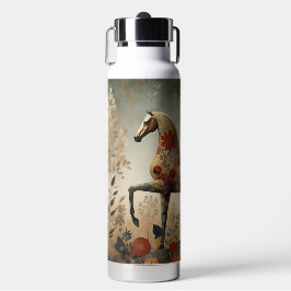  "chique boetiek Equestrian Bloem Paard"  Waterfles