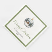 Chique Boheemse Winter Scene Rustieke Kerst Servet (Hoek)