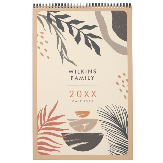 Chique Bohemian abstract groen Kalender (Hoes)