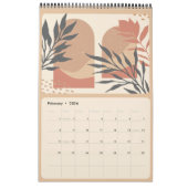 Chique Bohemian abstract groen Kalender (Feb 2026)