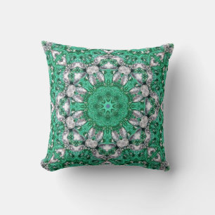 Chique Bohemian Patroon Smaragd Groene Mandala Kussen