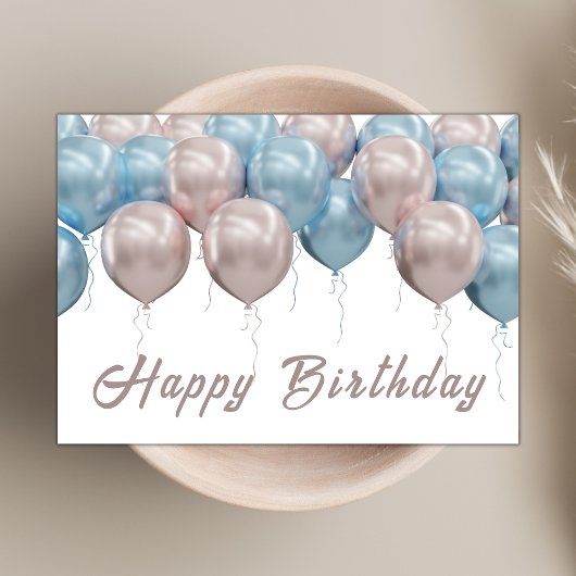 Chique Boho ballonnen Modern Script Gelukkige Verj Kaart