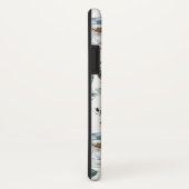 Chique Boho bladeren en blauwe bloemen monogram Case-Mate iPhone Case (Achterkant/rechts)