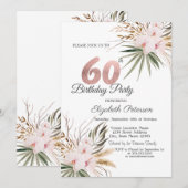Chique Boho Bloemen 60e Verjaardag Kaart (Voorkant / Achterkant)