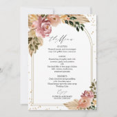 Chique Boho Bloemen Bruiloftsmenu Kaart (Voorkant)