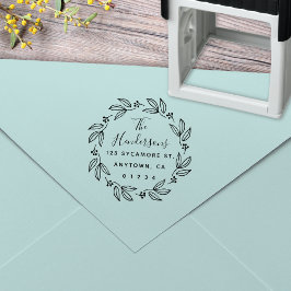 Chique Boho Bloemen krans retouradres Zelfinktende Stempel