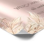 Chique Boho Bloemen Roze Goud Poster (Hoek)
