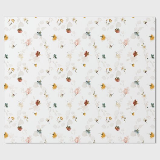 Chique Boho Bloementuin Cadeaupapier (Vlak)