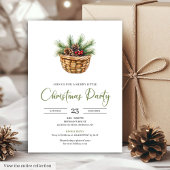 Chique Boho Botanische Aardse Kerstfeest Uitnodigi Kaart