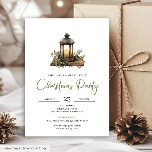 Chique Boho Botanische Aardse Kerstfeest Uitnodigi Kaart