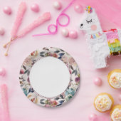 Chique Boho Bruiloft Blush Roze op Roze Papieren Bordje (Feest)