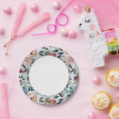 Chique Boho Bruiloft Blush Roze op Sage Groen Papieren Bordje (Feest)