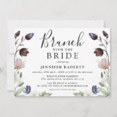Chique Boho Bruiloft Wilde Bloemen Bruids Brunch Kaart (Voorkant)
