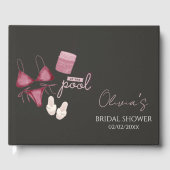 Chique boho bruiloft zwembadfeest  gastenboek (Voorkant)