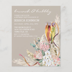 Chique Boho Champagne Brunch Bruisend Verjaardagsf