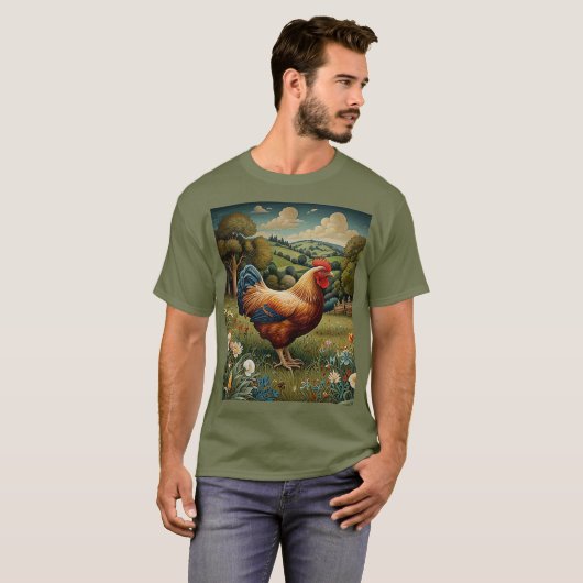  chique Boho Chicken Country Pasture T-shirt (Voorkant volledig)