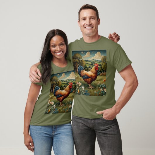  chique Boho Chicken Country Pasture T-shirt (Unisex)
