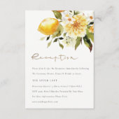 Chique Boho citroen geel bloemenbruiloft receptie Informatiekaartje (Voorkant)