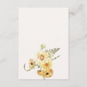 Chique Boho citroen geel bloemenbruiloft receptie Informatiekaartje (Achterkant)