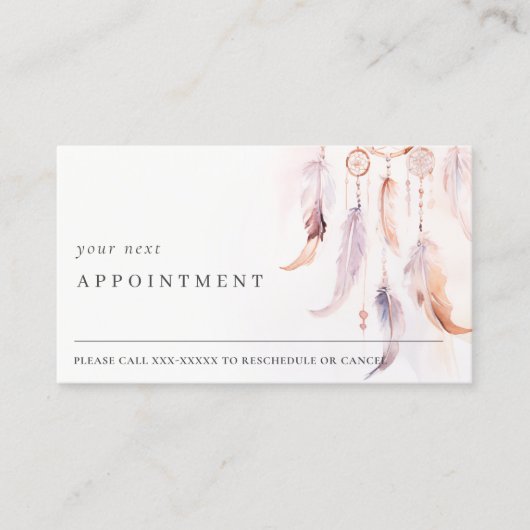 Chique Boho Droomvanger Watercolor Afspraak Visitekaartje (Voorkant)
