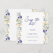 Chique boho eenvoudige wilde bloemen bruiloft Save The Date (Voorkant / Achterkant)