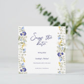Chique boho eenvoudige wilde bloemen bruiloft Save The Date (Staand voorkant)
