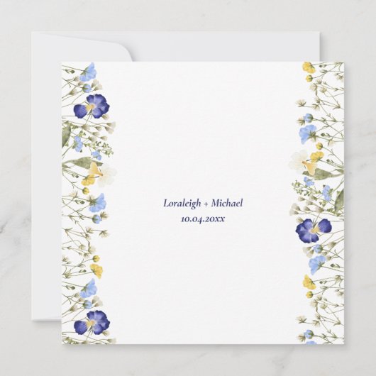 Chique boho eenvoudige wilde bloemen bruiloft Save The Date (Achterkant)