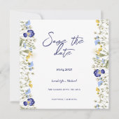 Chique boho eenvoudige wilde bloemen bruiloft Save The Date (Voorkant)