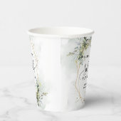 Chique boho eucalyptus groen goud 16e verjaardag papieren bekers (Rechts)