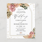 Chique Boho Floral Budget Bruiloft Uitnodigingen Flyer (Voorkant)