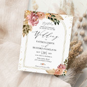 Chique Boho Floral Budget Bruiloft Uitnodigingen Flyer