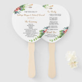 Chique Boho Land Bloemen Trouwprogramma Hand Fan Handwaaier (Voorkant en achterkant)