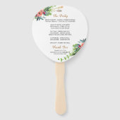 Chique Boho Land Bloemen Trouwprogramma Hand Fan Handwaaier (Achterkant)