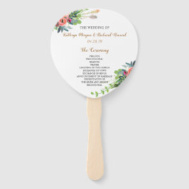 Chique Boho Land Bloemen Trouwprogramma Hand Fan Handwaaier