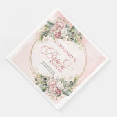 Chique Boho Licht Roze Bloemige Bruiloftserving Do Servet (Hoek)