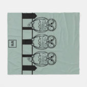 Chique boho minimalistische uilen op hek monogram fleece deken (Voorkant (Horizontaal))