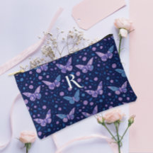 Chique Boho Paarse Vlinder Patroon Monogram