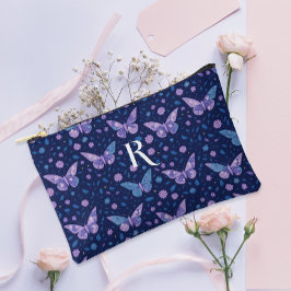 Chique Boho Paarse Vlinder Patroon Monogram Etui