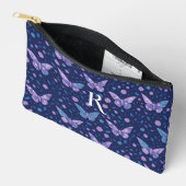 Chique Boho Paarse Vlinder Patroon Monogram Etui (Open)