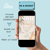 Chique Boho Pool Party Vrouwen Tropische Verjaarda Kaart