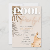 Chique Boho Pool Party Vrouwen Tropische Verjaarda Kaart (Voorkant)