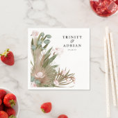Chique Boho Roze Orchideeën & Gedroogde Bladeren B Servet (Insitu)