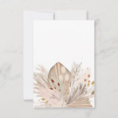 Chique boho rustieke pampas bloemenkroon maan brui bedankkaart (Achterkant)