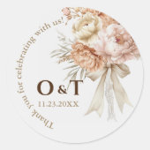 Chique Boho stijl bruiloft dank u gunst Sticker (Voorkant)