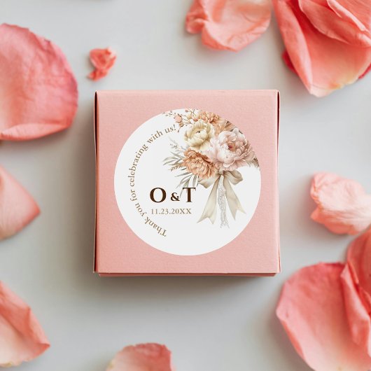 Chique Boho stijl bruiloft dank u gunst Sticker