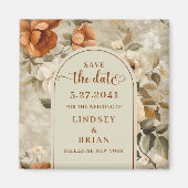 Chique Boho Terracotta Beige Salie Bloem Save Date Magneet (Voorkant)