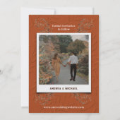 Chique Boho Terracotta Rust Verbrande Sinaasappel Kaart (Achterkant)